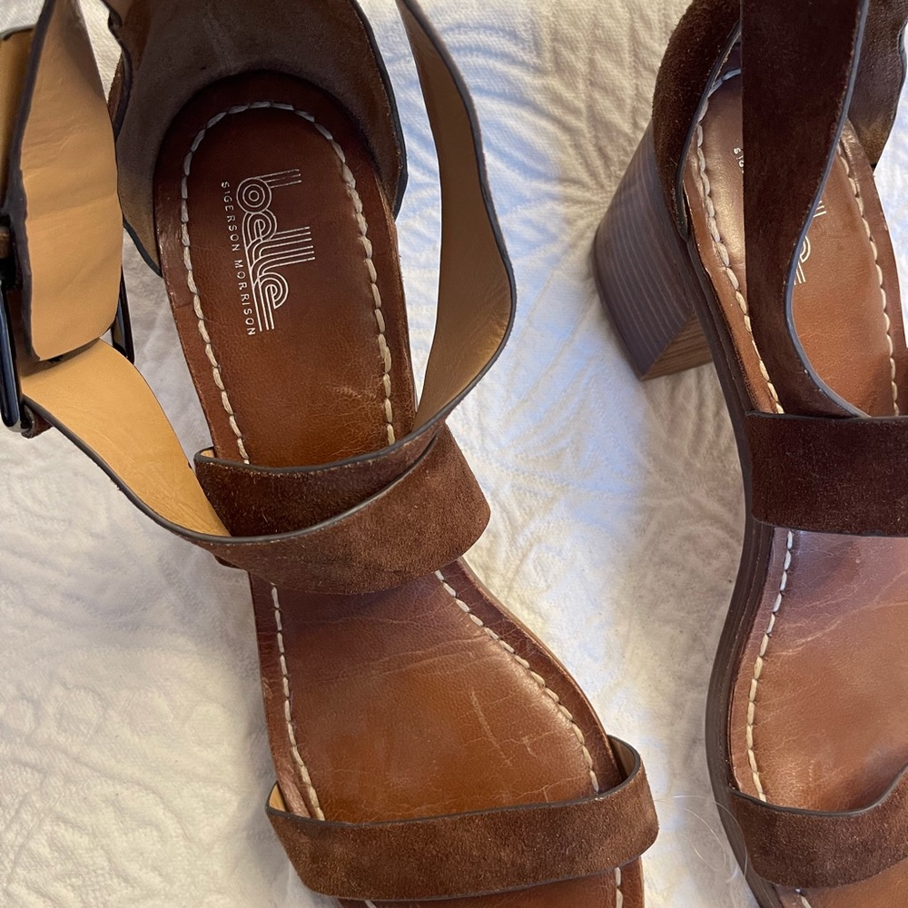 Belle by Sigerson Morrison sandals 8.5 brown leather - Picture 2 of 9